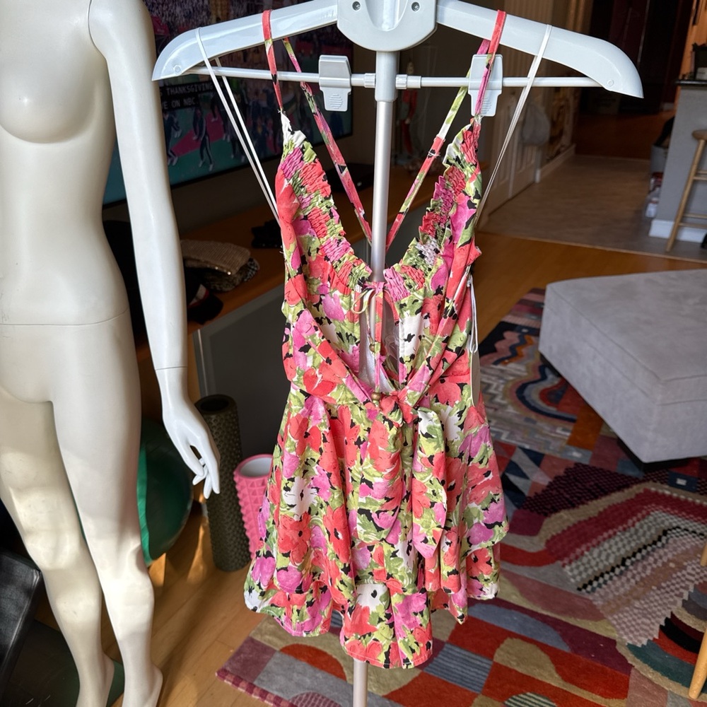 NWT brand new Floral Pink and Green romper